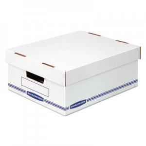 Bankers Box Organizer Storage Boxes, Large, White/Blue, 12/Carton FEL4662301 4662301