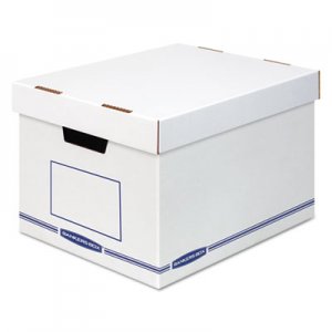 Bankers Box Organizer Storage Boxes, X-Large, White/Blue, 12/Carton FEL4662401 4662401