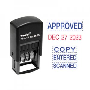 Trodat Economy 5-in-1 Micro Date Stamp, Self-Inking, 3/4 x 1, Blue/Red USSE4853L E4853L