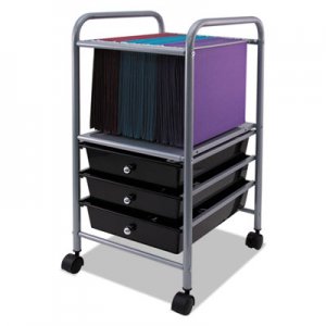 Vertiflex Slim Profile Mobile File Cart, 13w x 15 3/4d x 26 1/4h, Black/Matte Gray VRTVF53037 VF53037