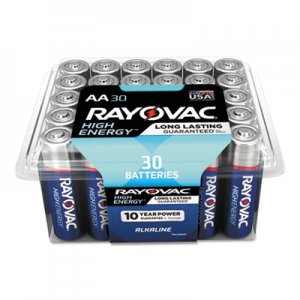 Rayovac Alkaline Battery, AA, 30/Pack RAY81530PPK 815-30PPTK