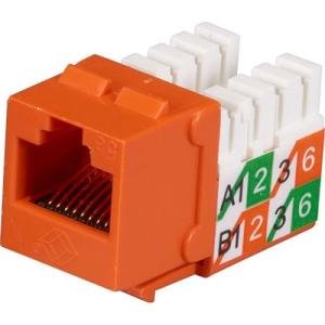 Black Box GigaBase2 CAT5e Jack, Universal Wiring, Orange, Single-Pack FMT926-R2