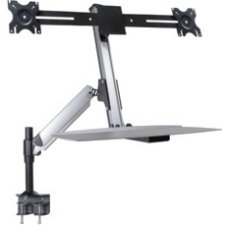 DoubleSight Displays Dual Monitor Full Motion Lift Arm with Keyboard Tray DS-ERGO-200
