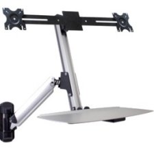 DoubleSight Displays Dual Monitor Full Motion Lift Arm with Keyboard Tray DS-ERGO-200WM