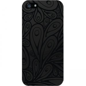 OTM Classic Prints Black Phone Case, Black on Black Petals - iPhone 6/6S IP6V1BM-BOB-05