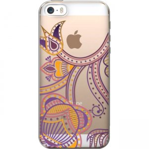 OTM Floral Prints Clear Phone Case, Paisley Purple - iPhone 5/5S IP5V1CLR-PAI-03