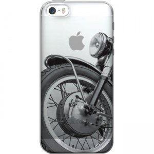 OTM Rugged Prints Clear Phone Case, Motorcycle - iPhone 5/5S IP5V1CLR-RGD-03