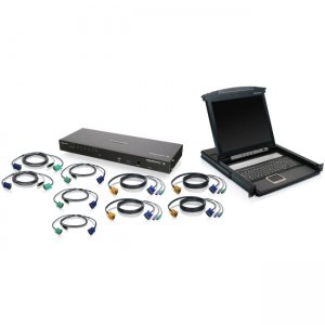 Iogear 8-Port IP Based KVM and 17" LCD KVM Console Bundle GCL1808IKIT