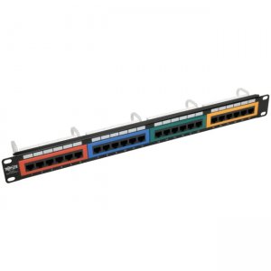 Tripp Lite 24-Port 1U Rack-Mount 110-Type Color-Coded Patch Panel N053-024-RBGY