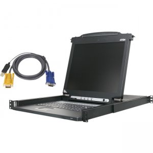 Aten 8-Port 17in. Single Rail LCD KVM Bundle CL1008MUKIT