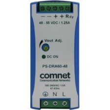 ComNet Industrial DIN Rail Mounting 60 Watt @ 48 Volt Power Supply PS-DRA60-48A