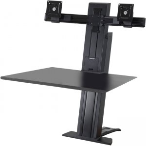 Ergotron WorkFit-SR, Dual Monitor, Sit-Stand Desktop Workstation (Black) 33-407-085