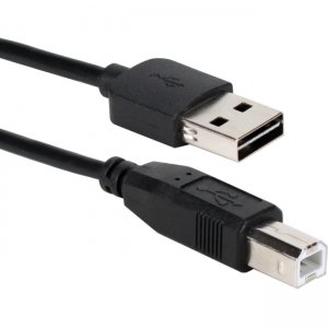 QVS 6ft Reversible USB A to USB B Black Cable CC2209R-06