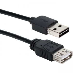 QVS 6ft Reversible USB Male to USB Female Black Extension Cable CC2210R-06