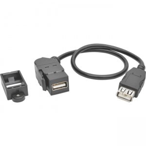 Tripp Lite USB 2.0 All-in-One Keystone/Panel Mount Coupler Cable (F/F),1 ft U060-001-KPA
