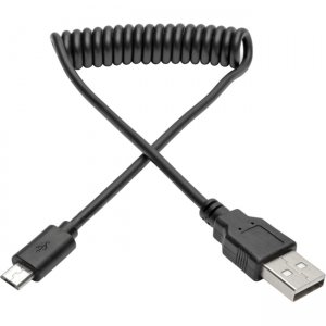 Tripp Lite USB 2.0 Hi-Speed A to Micro-B Coiled Cable (M/M), 3 ft U050-003-COIL