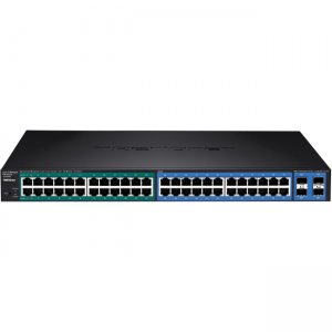 TRENDnet 48-Port Gigabit PoE+ Managed Layer 2 Switch with 4 Shared SFP Slots TL2-PG484