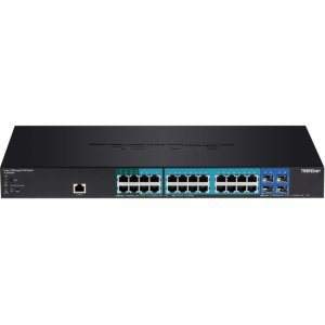 TRENDnet 28-Port Gigabit PoE+ Managed Layer 2 Switch with 4 SFP Slots TL2-PG284