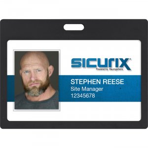 SICURIX Badge Holder - Horizontal Black 66114 BAU66114