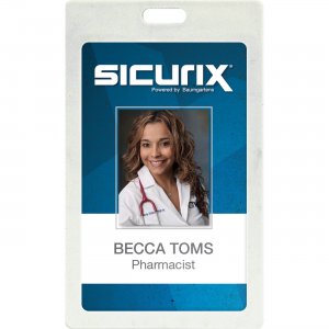 SICURIX Badge Holder - Vertical White 66121 BAU66121