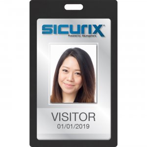 SICURIX Badge Holder - Vertical Black 66124 BAU66124