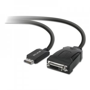Belkin DisplayPort to DVI Adapter, 5", Black BLKF2CD005B F2CD005B