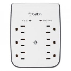 Belkin SurgePlus USB Wall Mount Charger, 6 Outlets; 2 USB, White BLKBSV602TT BSV602TT