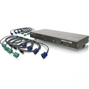 Iogear 8-Port USB PS/2 Combo VGA KVM Switch with USB KVM Cables GCS1808KITUTAA GCS1808