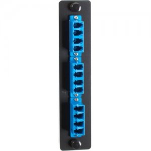 Black Box Standard Adapter Panel, Ceramic Sleeve, (6) LC Duplex Pairs, Blue JPM455C-R2