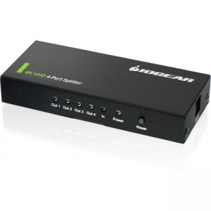 Iogear 4K Ultra HD 4-Port Splitter with HDMI GHSP8424