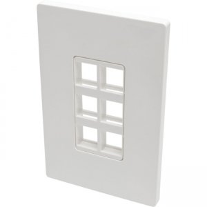 Tripp Lite 6-Port Single-Gang Universal Keystone Wallplate, White N080-106