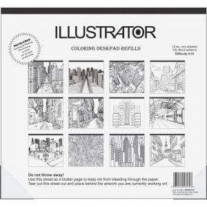 Aurora Illustrator Coloring Deskpad Refills 16132 AUA16132