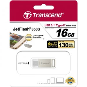 Transcend 16GB JetFlash 850 USB 3.1 On-The-Go Flash Drive TS16GJF850S
