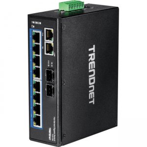 TRENDnet 10-Port Hardened Industrial Gigabit DIN-Rail Switch TI-G102