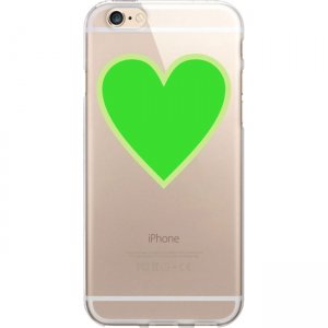 OTM Prints Clear Phone Case, Heart Beat Green - iPhone 7/7S OP-IP7V1CG-CLS-04