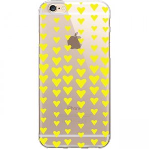 OTM Prints Clear Phone Case, Falling Yellow Hearts - iPhone 7/7S OP-IP7V1CG-CLS-06