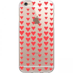 OTM Prints Clear Phone Case, Falling Red Hearts - iPhone 7/7S OP-IP7V1CG-CLS-07