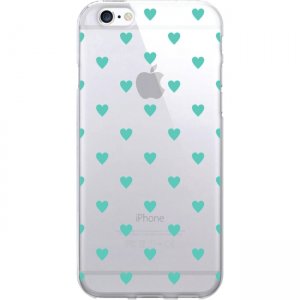 OTM Prints Clear Phone Case, Dotty Turquiose Hearts - iPhone 7/7S OP-IP7V1CG-CLS-08