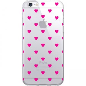 OTM Prints Clear Phone Case, Dotty Magenta Hearts iPhone 7/7S OP-IP7V1CG-CLS-09