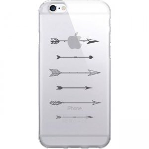 OTM Prints Clear Phone Case, Shooting Grey Arrows - iPhone 7/7S OP-IP7V1CG-HIP-19