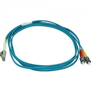 Monoprice 10Gb Fiber Optic Cable, LC/ST, Multi Mode, Duplex - 2 Meter (50/125 Type) - Aqua 6396
