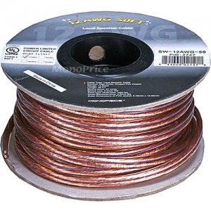 Monoprice Choice Series 12AWG Oxygen-Free Pure Bare Copper Speaker Wire, 50ft 2747