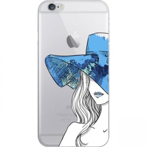 OTM iPhone 7/6/6s Hybrid Clear Phone Case, Lovely Lady Blue OP-IP7ACG-Z030A