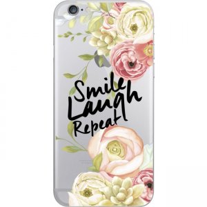 OTM iPhone 7/6/6s Hybrid Clear Phone Case, Smile Laugh Repeat OP-IP7ACG-Z044C