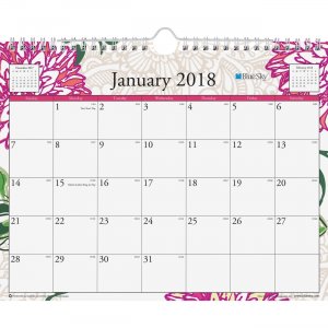 Blue Sky Dahlia Wall Calendar 101718 BLS101718
