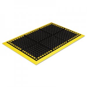 Crown Safewalk Workstations Anti-Fatigue Drainage Mat, 28 x 40, Black/Yellow CWNWS4E26YE WS 4E26YE