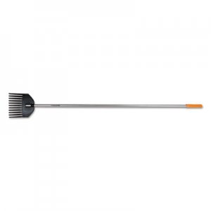 Fiskars Shrub Rake, 8" Head, 66" Handle, Plastic/Aluminum, Black/Orange/Silver FSK96615935J 96615935J