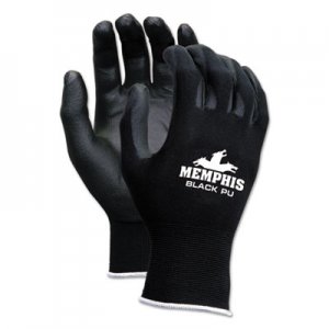 MCR Safety Economy PU Coated Work Gloves, Black, 2X-Large, 1 Dozen CRW9669XXL 9669XXL