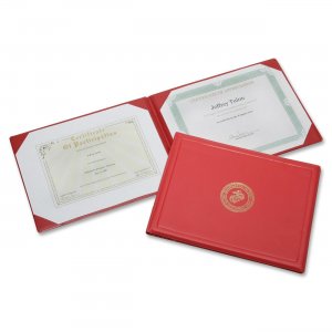 SKILCRAFT Award Certificate Binder With Gold Marine Crops Seal 7510-01-056-1927 NSN0561927