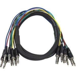 Monoprice 2 Meter (6ft) 8-Channel 1/4inch TS Male to 1/4inch TS Male Snake Cable 601492